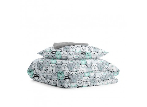 Комплект детского постельного белья CATS /оборот серый в горох/