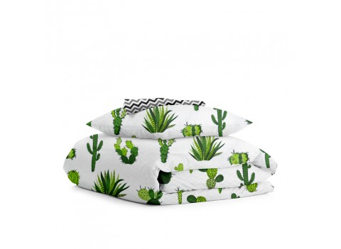 Комплект детского постельного белья CACTUS GREEN /оборот зигзаг серо-черный/
