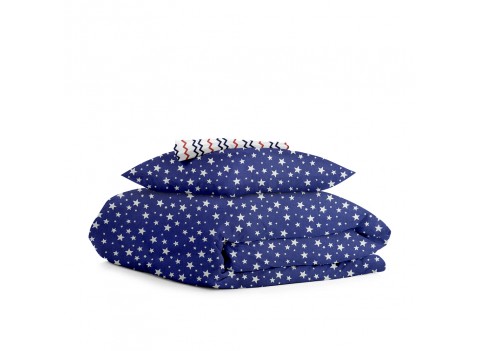 Комплект детского постельного белья STARS BLUE /оборот зигзаг сине-красный/