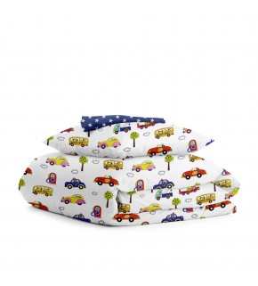 Комплект детского постельного белья CARS /оборот звезды на синем/