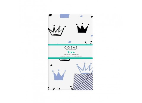 Пододеяльник CROWN BLUE /оборот полоса синяя/