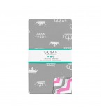 Комплект детского постельного белья CROWN GREY /оборот зигзаг серо-розовый/