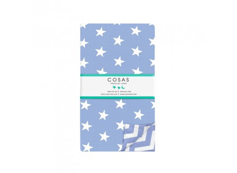 Пододеяльник STARS BLUE /оборот зигзаг голубой/