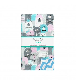 Пододеяльник BEARS HERD /оборот зигзаг голубой/