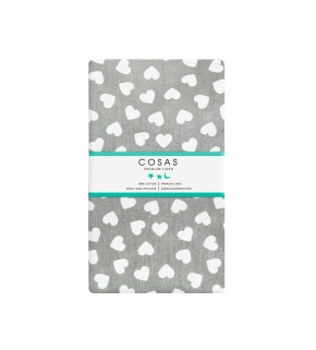 Простынка Сердечки белые на сером COSAS