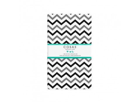 Простынка Зигзаг серо-бело-черный COSAS