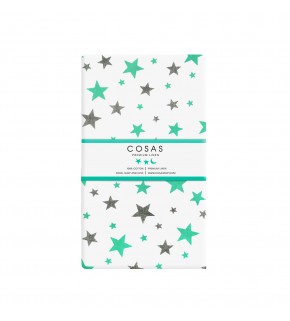 Простынка Звездопад бирюзово-серый COSAS