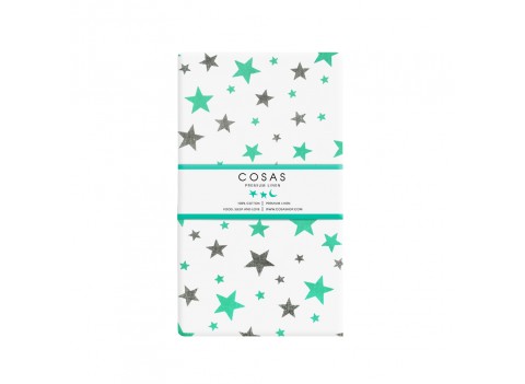 Простынка Звездопад бирюзово-серый COSAS