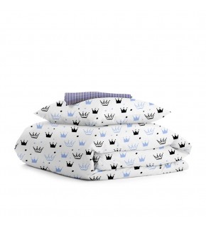 Комплект детского постельного белья CROWN BLUE /оборот полоса синяя/