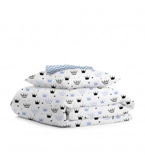 Комплект детского постельного белья CROWN BLUE /оборот зигзаг голубой/