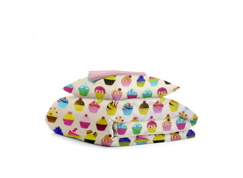 Комплект детского постельного белья CAKES /оборот горох на розовом/