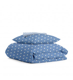 Комплект детского постельного белья STARS BLUE /оборот зигзаг голубой/