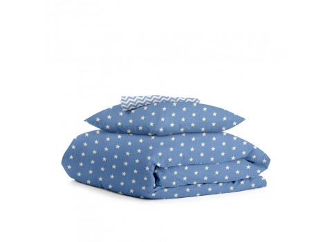 Комплект детского постельного белья STARS BLUE /оборот зигзаг голубой/