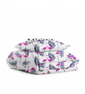 Комплект детского постельного белья FLAMINGO PALM /оборот звезды синие/