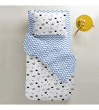 Комплект детского постельного белья CROWN BLUE /оборот зигзаг голубой/
