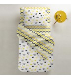 Комплект детского постельного белья CROWNS /оборот зигзаг желто-серый/
