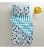 Пододеяльник BEARS HERD /оборот зигзаг голубой/