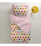 Комплект детского постельного белья CAKES /оборот горох на розовом/