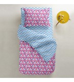 Комплект детского постельного белья UNICORN ROSE /оборот зигзаг голубой/