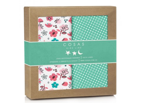 Набор пеленок бязь FLOWERS DROP