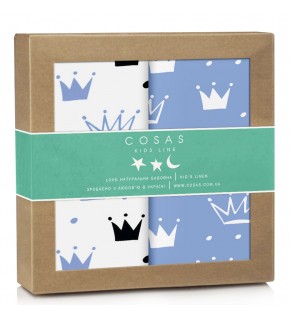 Набор пеленок бязь CROWN BLUE & WHITE