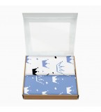 Набор пеленок бязь CROWN BLUE & WHITE
