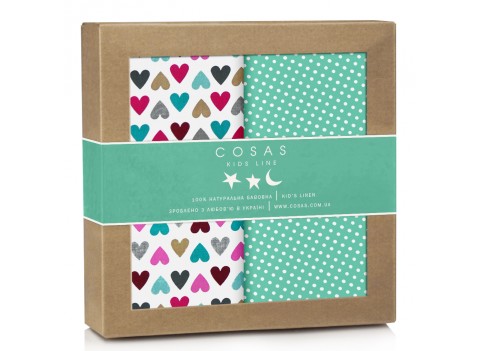 Набор пеленок бязь LOVE DOTS MINT