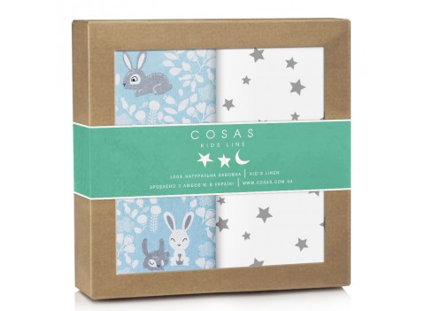 Набор пеленок бязь RABBIT STARFALL GREY