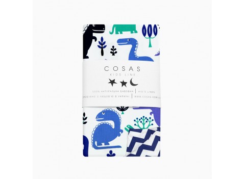 Пододеяльник DINO BLUE /оборот синий зигзаг/