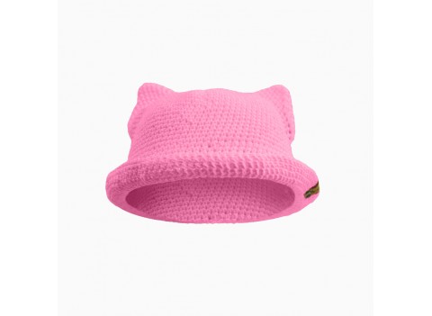 Детская вязаная панамка c ушками CAT