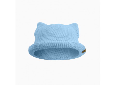 Детская вязаная панамка c ушками CAT