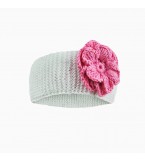 Детская вязаная повязка с цветком  ROSA