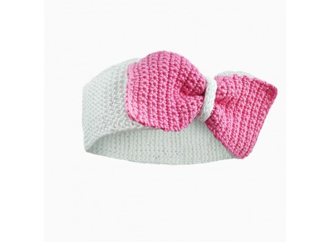 Детская вязаная повязка с бантом BOW