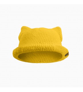 Детская вязаная панамка c ушками CAT