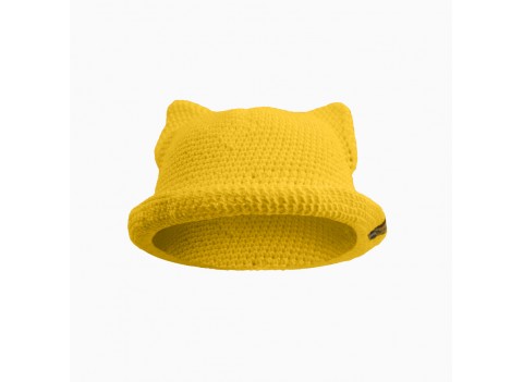 Детская вязаная панамка c ушками CAT