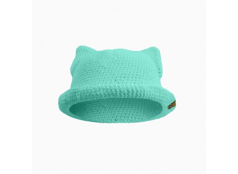 Детская вязаная панамка c ушками CAT